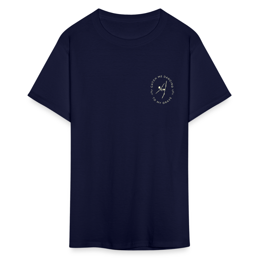 Catch Me Dancing to My Grave, Unisex Ballet T-Shirt - navy