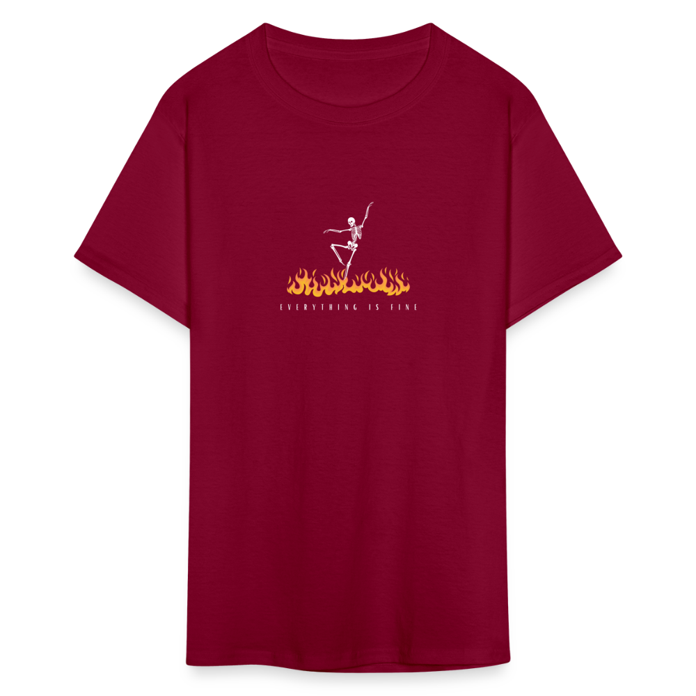 Everything is Fine, Unisex Ballet T-Shirt - burgundy