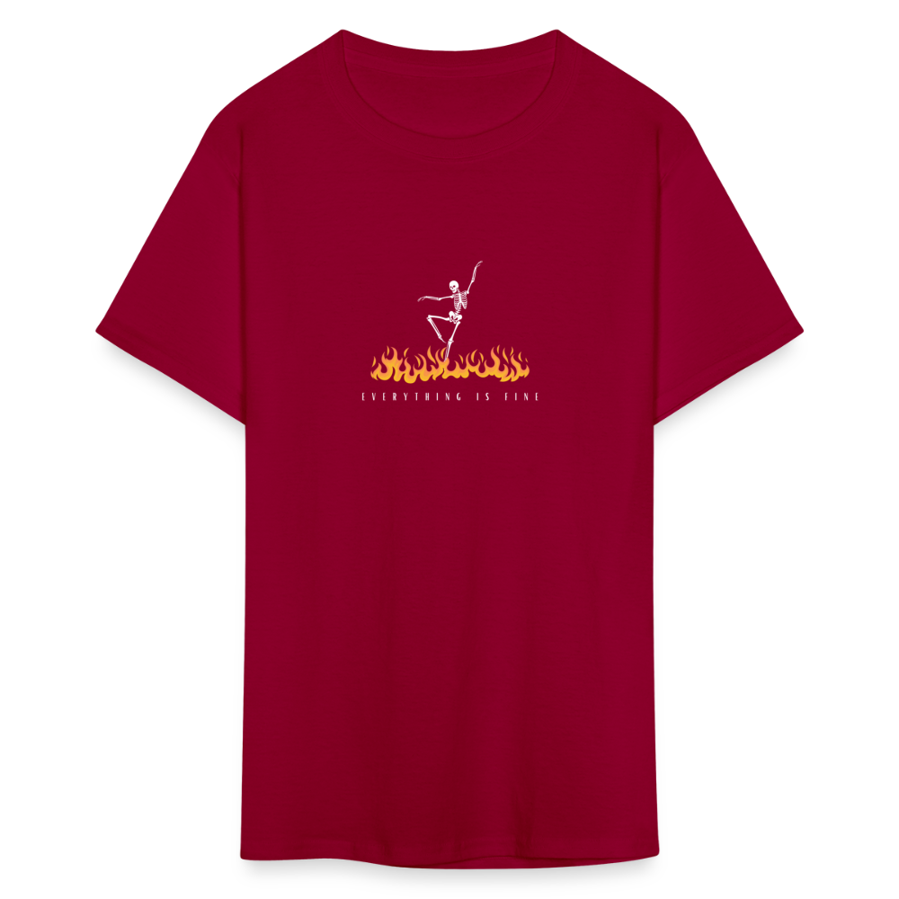 Everything is Fine, Unisex Ballet T-Shirt - dark red