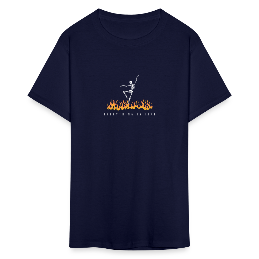 Everything is Fine, Unisex Ballet T-Shirt - navy