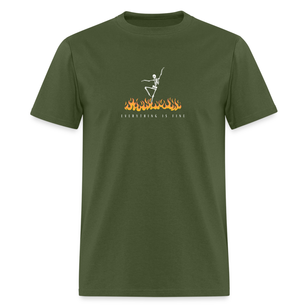 Everything is Fine, Unisex Ballet T-Shirt - military green