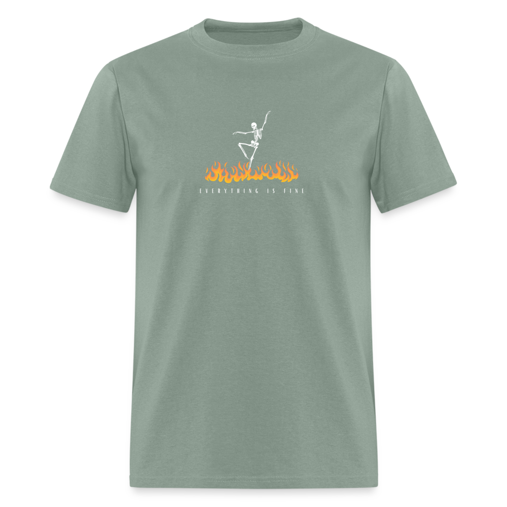 Everything is Fine, Unisex Ballet T-Shirt - sage