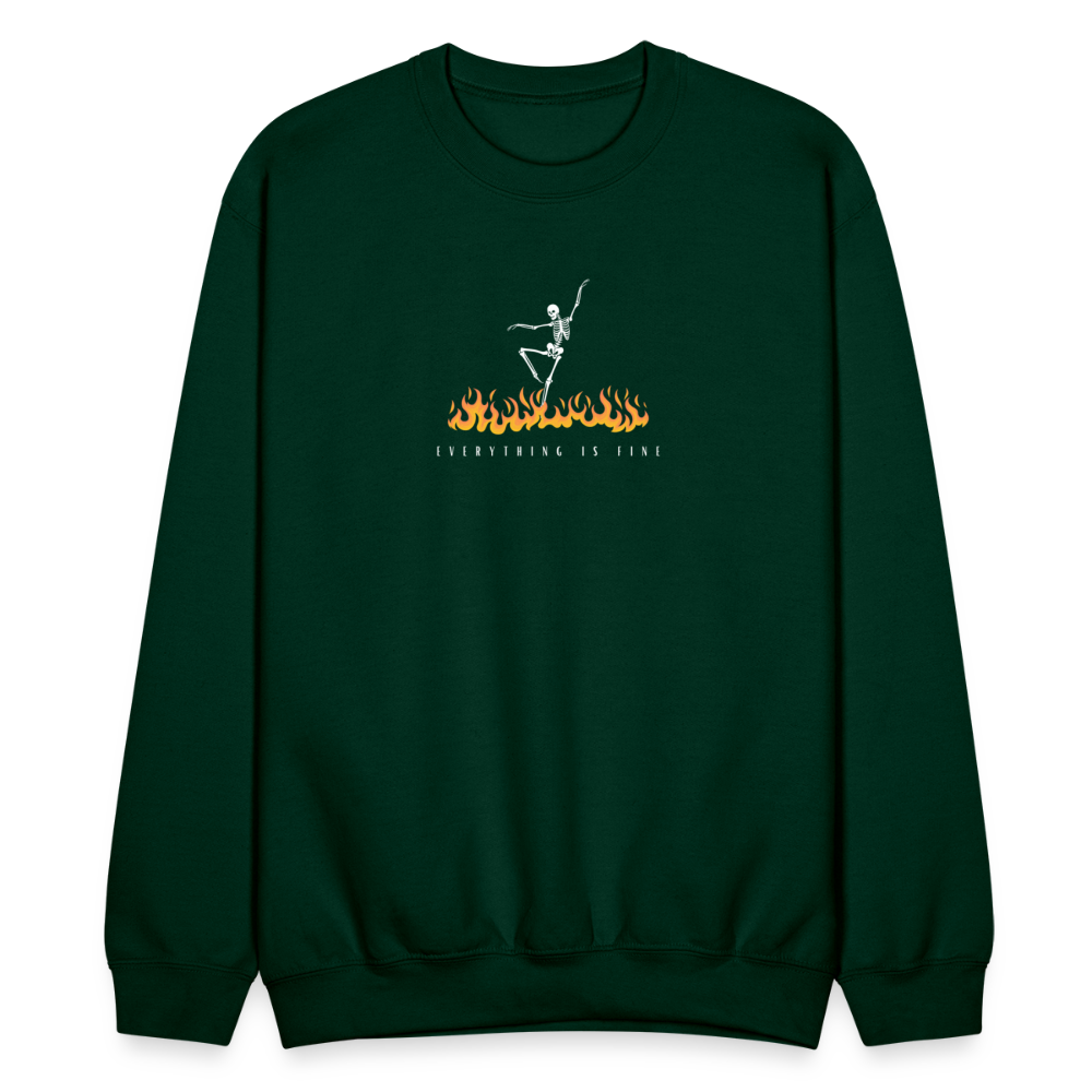 Everything is Fine, Unisex Ballet Sweatshirt - forest green