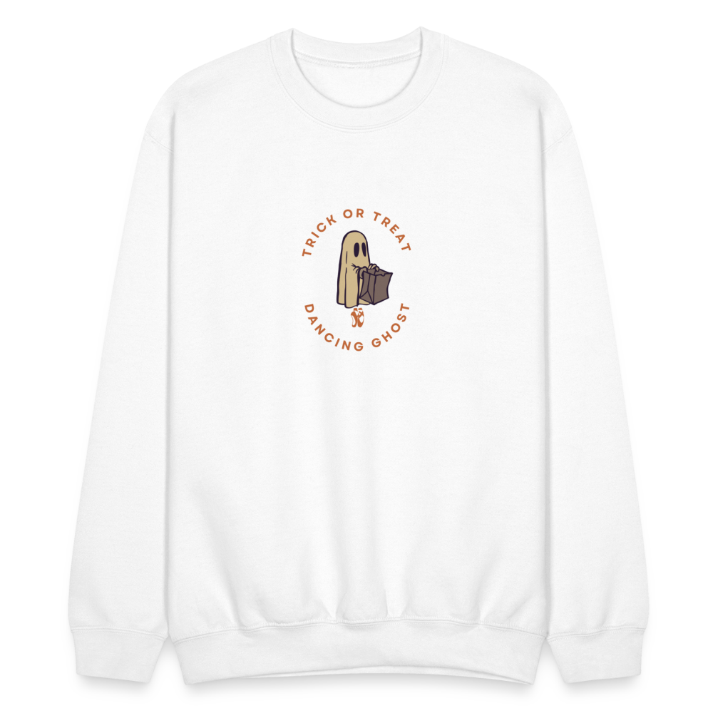 Trick or Treat Dancing Ghost, Unisex Ballet Sweatshirt - white