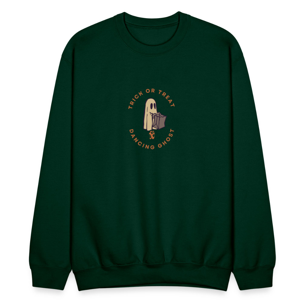 Trick or Treat Dancing Ghost, Unisex Ballet Sweatshirt - forest green