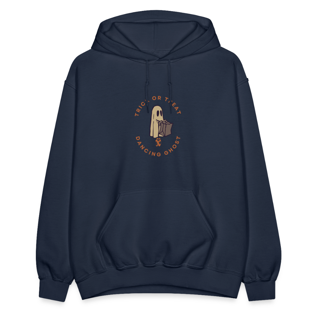 Trick or Treat Dancing Ghost, Unisex Ballet Hoodie - navy