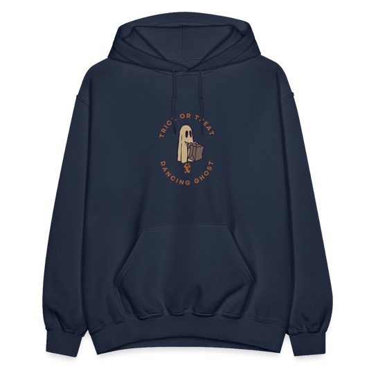 Trick or Treat Dancing Ghost, Unisex Ballet Hoodie - navy