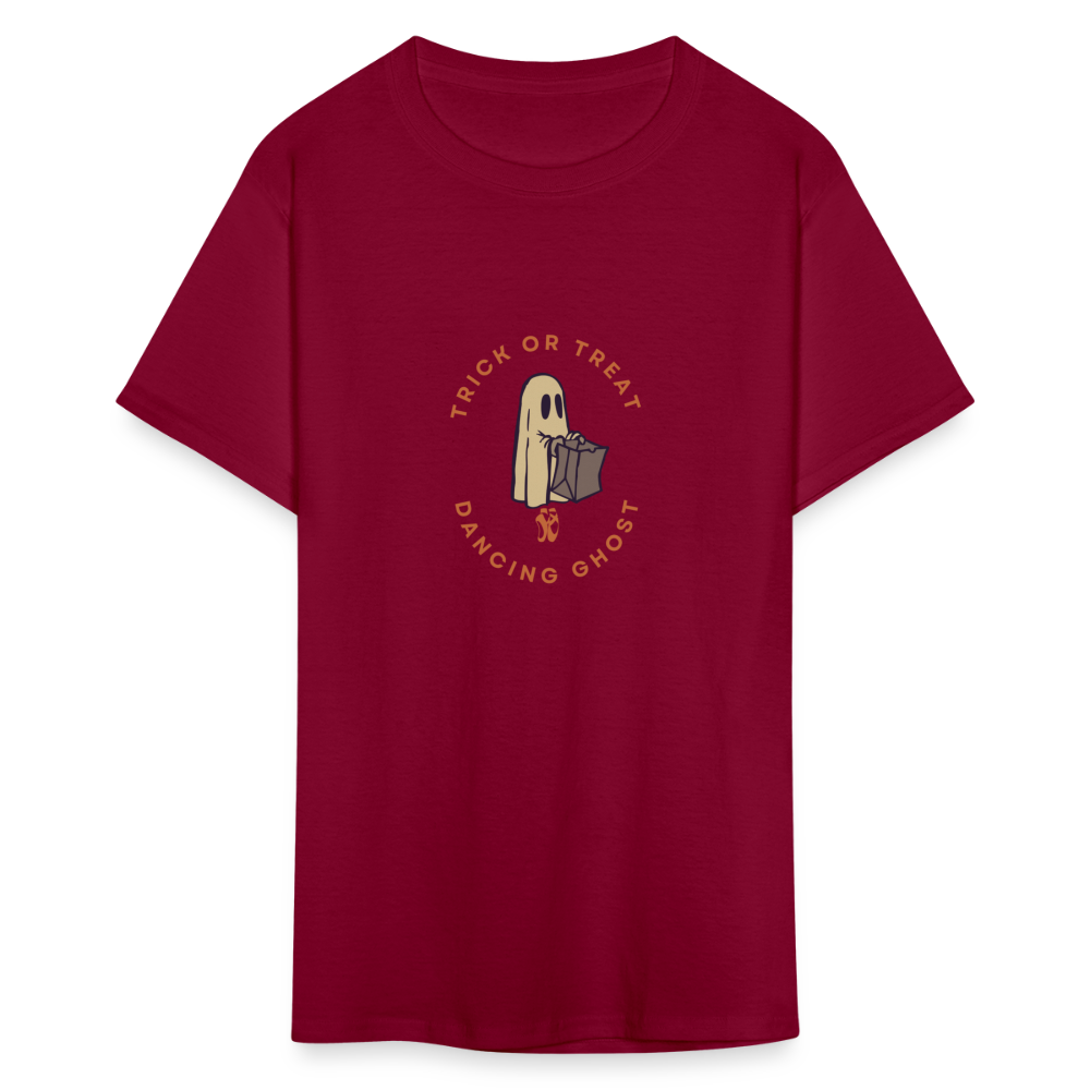 Trick or Treat Dancing Ghost, Unsex Ballet T-Shirt - burgundy