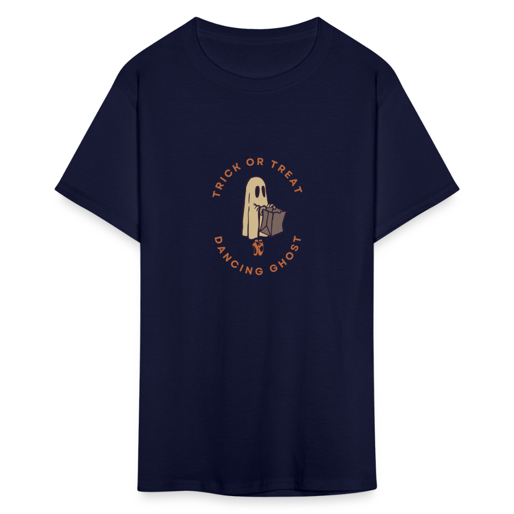 Trick or Treat Dancing Ghost, Unsex Ballet T-Shirt - navy