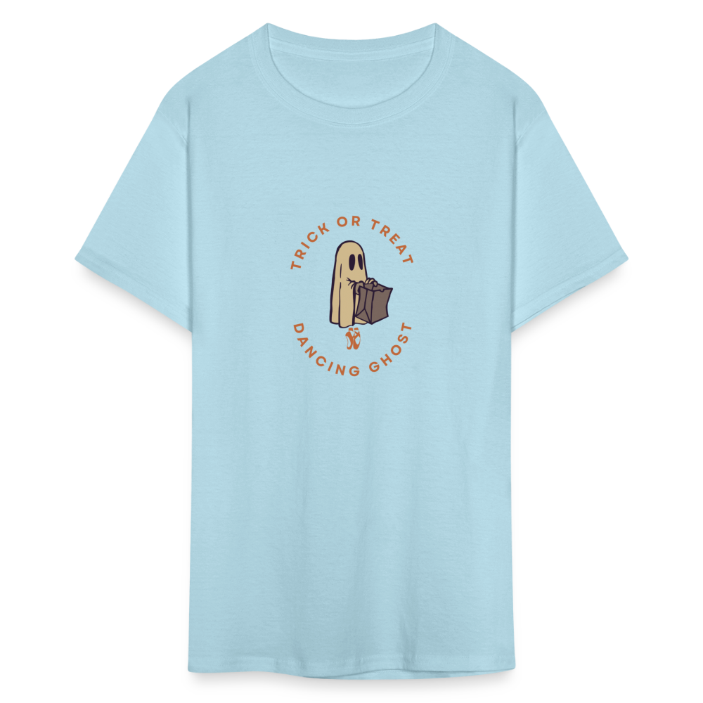 Trick or Treat Dancing Ghost, Unsex Ballet T-Shirt - powder blue