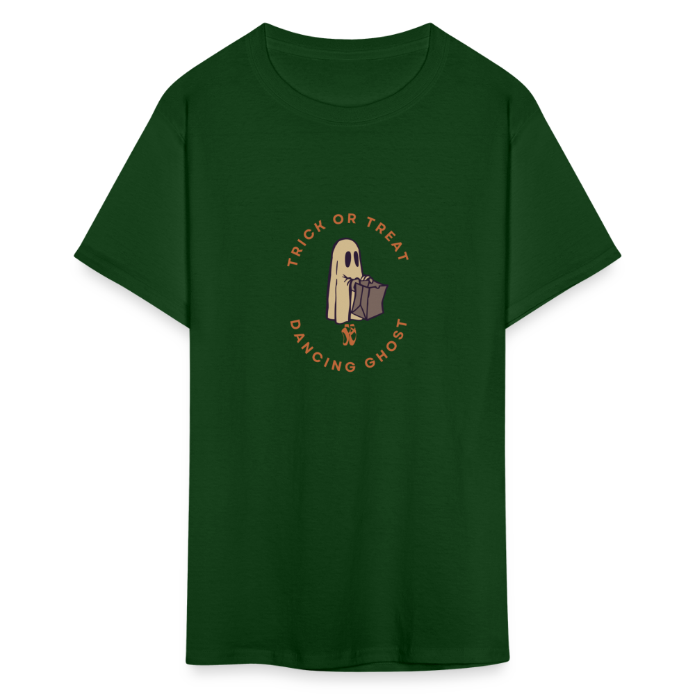 Trick or Treat Dancing Ghost, Unsex Ballet T-Shirt - forest green