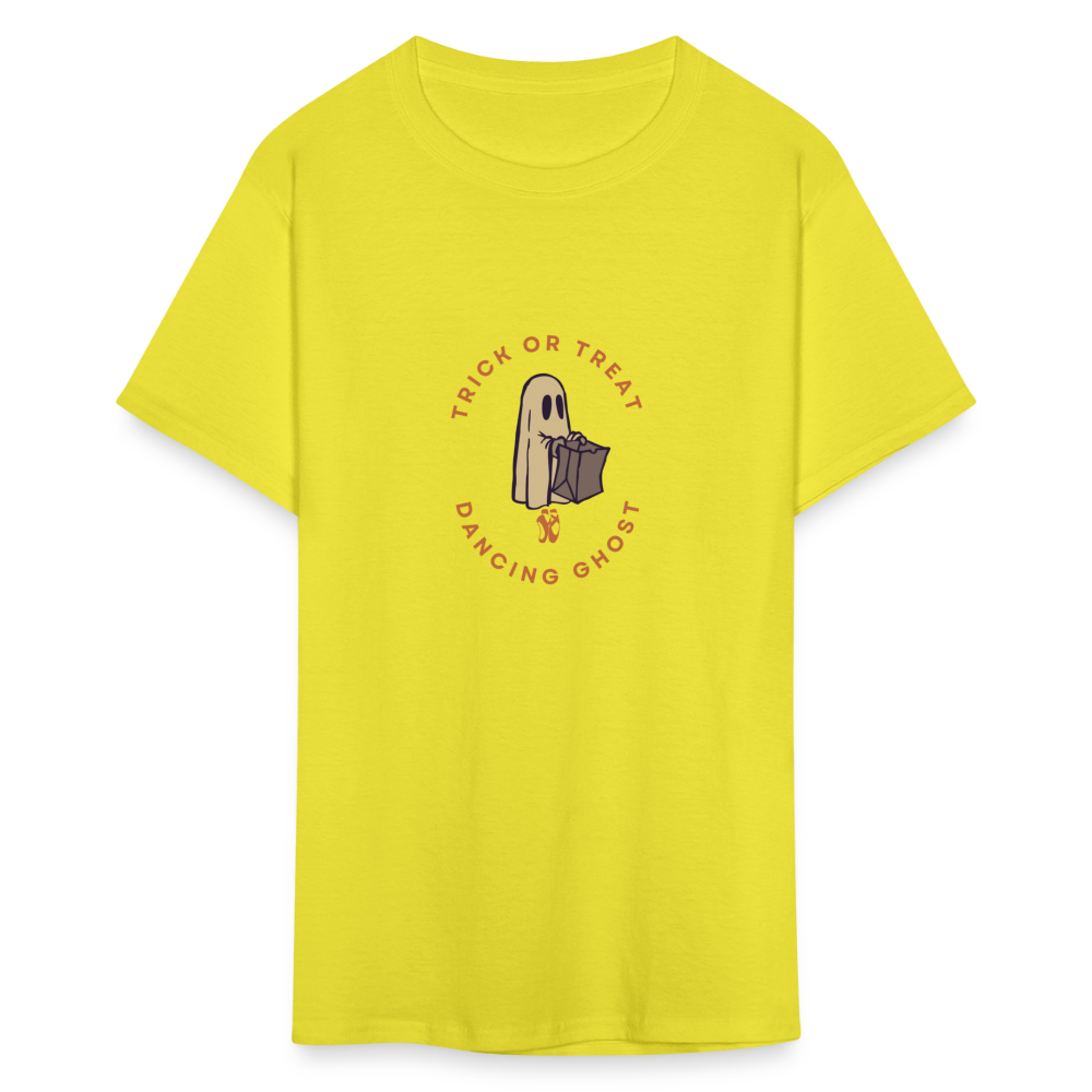 Trick or Treat Dancing Ghost, Unsex Ballet T-Shirt - yellow