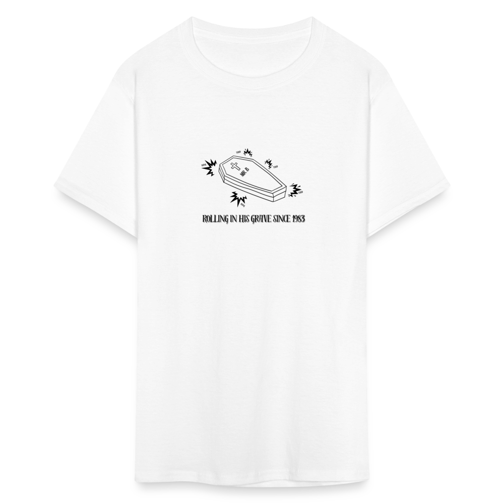 Mr. B Rolling in His Grave, Unisex Ballet T-Shirt - white