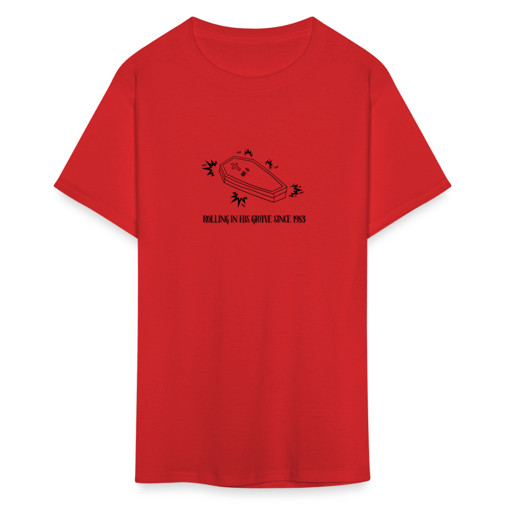 Mr. B Rolling in His Grave, Unisex Ballet T-Shirt - red